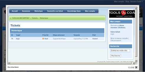 helpdesk TOOLS4COM support facturation en ligne
