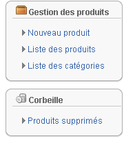 cmenu des produits